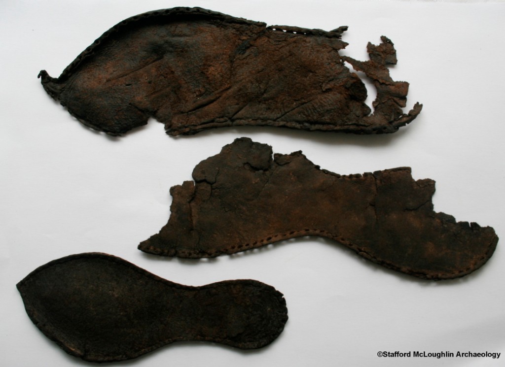 Soles of leather shoes from medieval deposits at the Thomas Moore Tavern